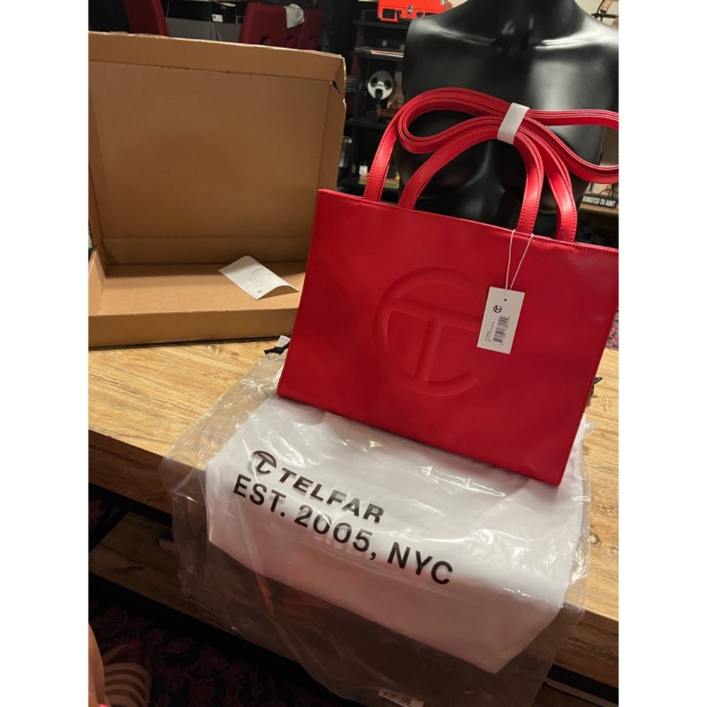 Telfar Red Medium Shopping Bag